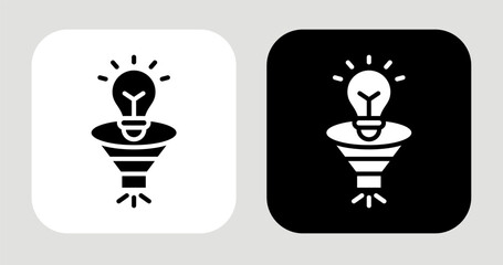 Step Filter Icon In Black and White Glyph Style