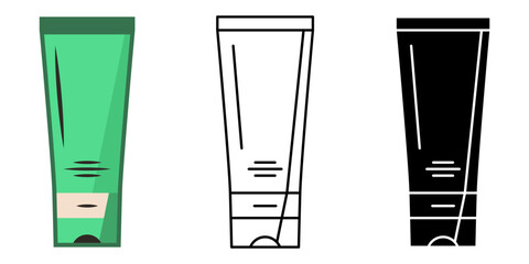 Isolated vector illustration of cosmetic and beauty bottles