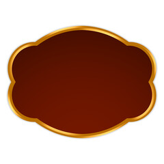 Rich maroon decorative badge frame with gold trim &ndash; A maroon ornamental panel accented with gold, designed for high-end labels, classic posters, stylish cards, and decorative layout highlights