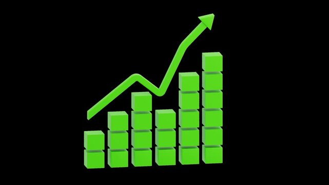 3D Cube Up Graph | Alpha Channel