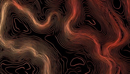 Intricate abstract pattern with fiery hues and rippling textures evokes a sense of dynamic movement and depth