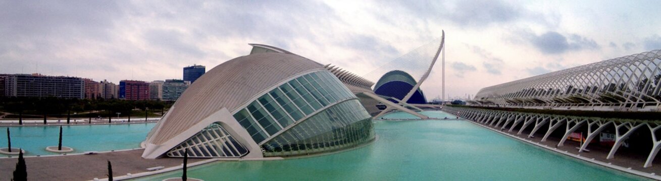 Valencia, Spain. June 5, 2010. Futuristic Ciudad de las Artes y Ciencias, designed by Santiago Calatrava and F&eacute;lix Candela. Image restricted to editorial use due to protected architecture.