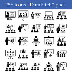  Office Presentation Icons Business Strategy, Data Analysis, Corporate Reporting Vector Pack