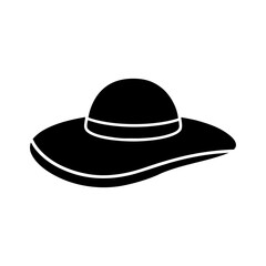 Fototapeta premium Beach Hat Icon on White Background.