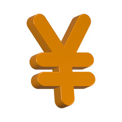 Obraz premium 3d rendering icon currency yen gold color