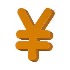 Obraz premium 3d rendering icon currency yen gold color