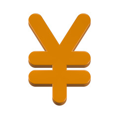 3d rendering icon currency yen gold color