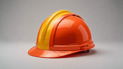 Orange and yellow construction hard hat
