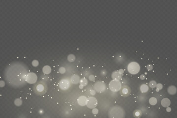 Bokeh lights and confetti glitter on a transparent background.