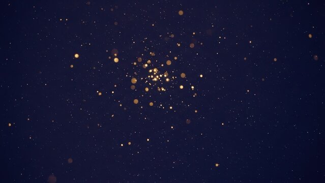 Golden sparkling dust cluster in a dark, textured space, glowing, celestial dust - Powered by Adobe