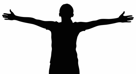 Silhouette of a Person with Arms Outstretched in a T-Pose.