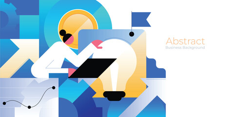 Innovative Business Idea Generation, Abstract Creative Thinking for Smart Marketing Strategy and Management