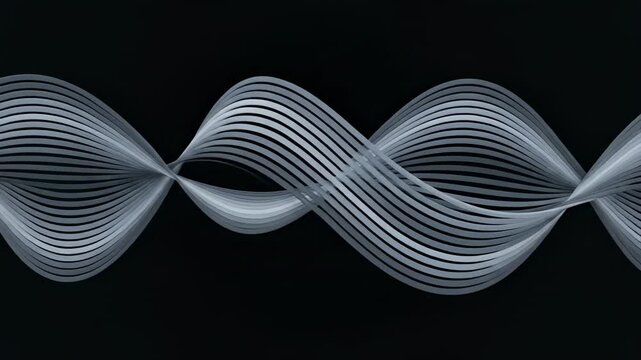 Abstract visualization of shifting gray parallel lines oscillating in a wave motion creating a repeating visual rhythm and geometric pattern geometric, future, grid