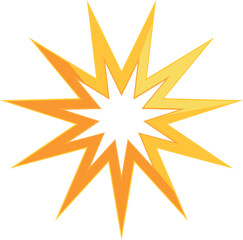 Jagged edges give this bright yellow star a dynamic and energetic feel, perfect for designs needing a symbol of vibrancy and power