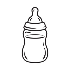 Simple line drawing of a baby bottle