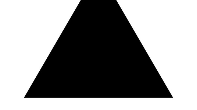 Inverse geometric triangle wipe transition animation zooming out for video editing overlay and track matte mask usage