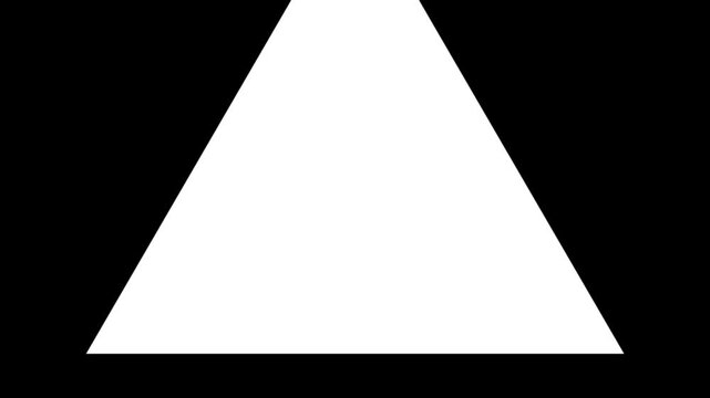 Geometric triangle wipe transition animation zooming in for video editing mask and alpha channel overlay usage