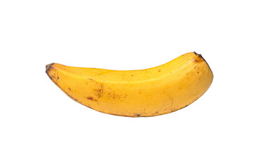 Ripe Yellow Banana on White Background