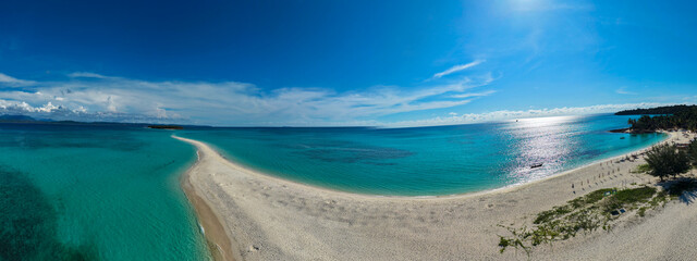 Aerial 180&deg; Panoramic View of Nosy Iranja Island, Madagascar