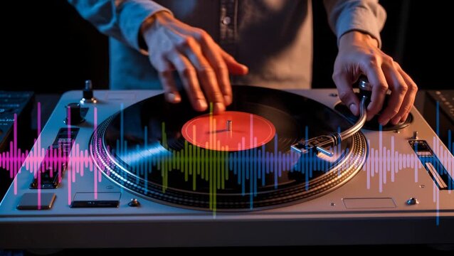 Dj playing the track