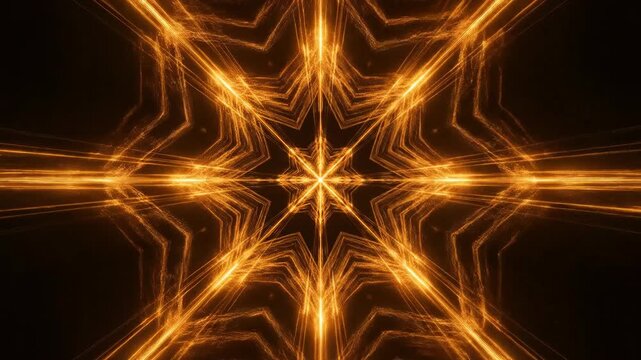 Complex geometric grid made of thin glowing orange lines quickly pulsing outward and then collapsing inward in a precise, structured rhythmic pattern contraction, technology, modern