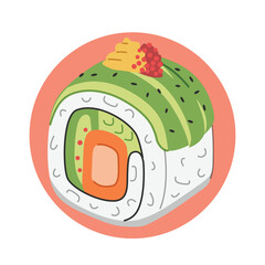 Avocado sushi roll japanese food