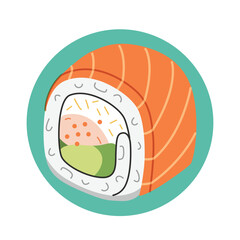 Salmon sushi roll japanese food