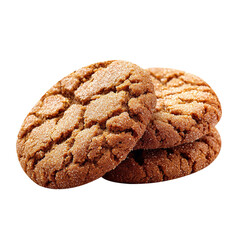 Chocolate crumble cookies, isolated on white background.