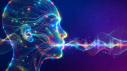 AI speech and voice technology concept