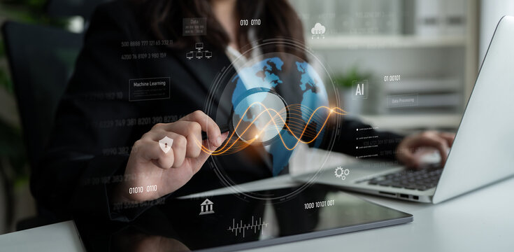 Global AI and data processing system enhances data, AI, and processing efficiency through digital network and global integration of intelligent technology Latch - Powered by Adobe