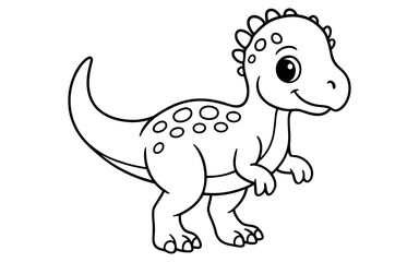 Naklejka premium Cute dinosaur outline for coloring fun