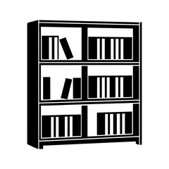 Simple Bookshelf Icon Design on White.