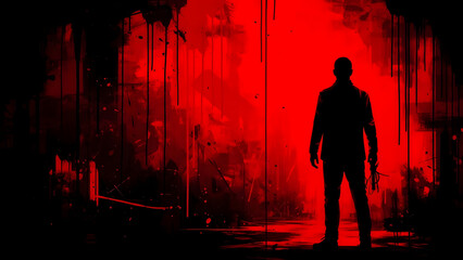 Noir crime scene mystery art