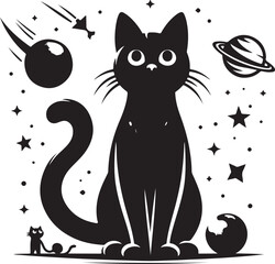 black cat and mouse vector illustration © Abdullah Al Mamun