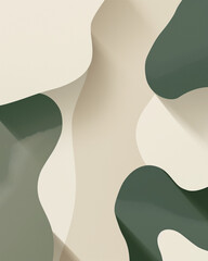 minimalistic abstract composition featuring smooth, flowing shapes and a neutral color palette. It is visually elegant and modern, making it suitable for a variety of design applications.