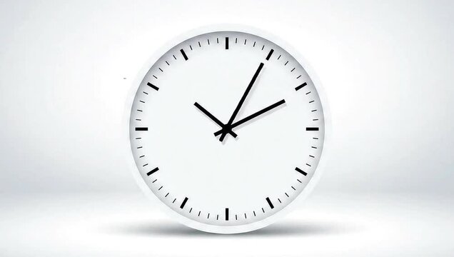 Watching the clock tick slowly waiting anxiously for time to pass feeling the pressure of deadlines in crisp minimalist