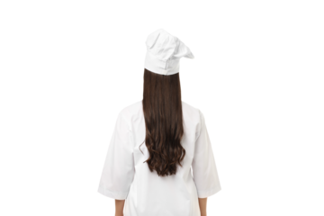 Chef in professional cooking attire, isolated on white, PNG