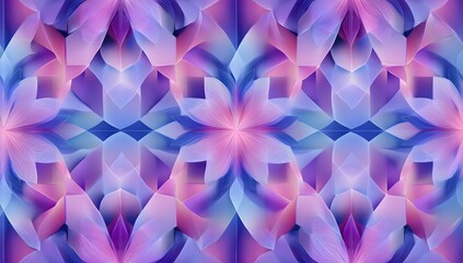 Intricate abstract geometric pattern featuring soft blended hues of lavender pink blue and violet creating a mesmerizing visual texture