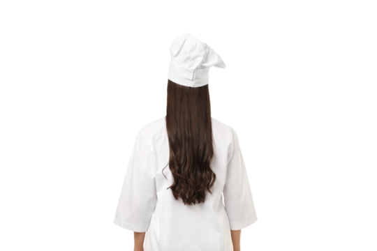 Chef in professional cooking attire, isolated on white, PNG