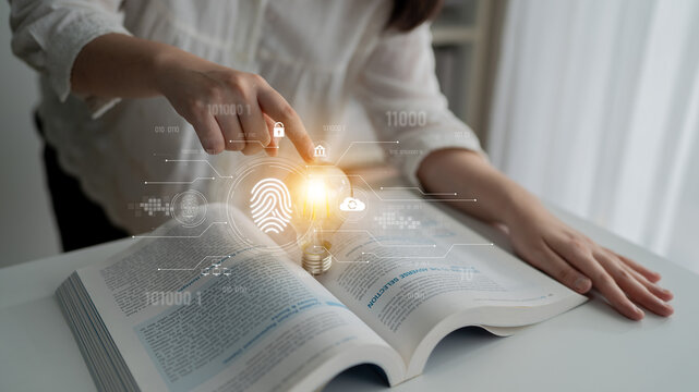 Biometric fingerprint identification and cybersecurity system ensuring secure access, identity verification, cloud data protection, and digital safety Latch