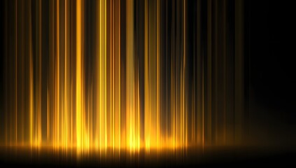 Abstract vertical glowing light streaks in warm golden and orange hues against a dark background creating a luminous energy effect