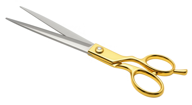 Elegant Gold Handle Professional Scissors On Black Background