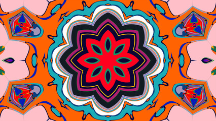 Colorful Psychedelic Fractal Kaleidoscope Background