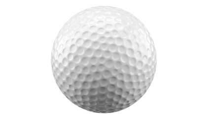 Classic white golf ball isolated PNG, dimpled sphere for sports equipment and recreational activity on transparent background