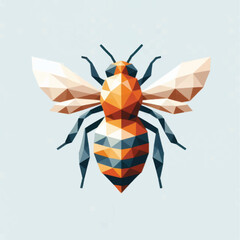 Geometric Bee Illustration A Low Poly Design of a Honeybee.