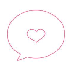 落書きのようなラフな手描きのハートイラスト ピンク