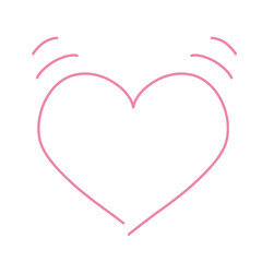 落書きのようなラフな手描きのハートイラスト ピンク