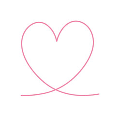 落書きのようなラフな手描きのハートイラスト ピンク