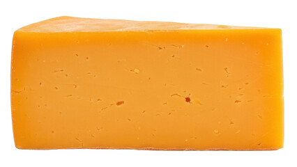 Block of cheddar cheese isolated PNG on transparent background, dairy product for cooking and snacking