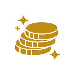Golden stack of shiny coins signifying wealth and prosperity with